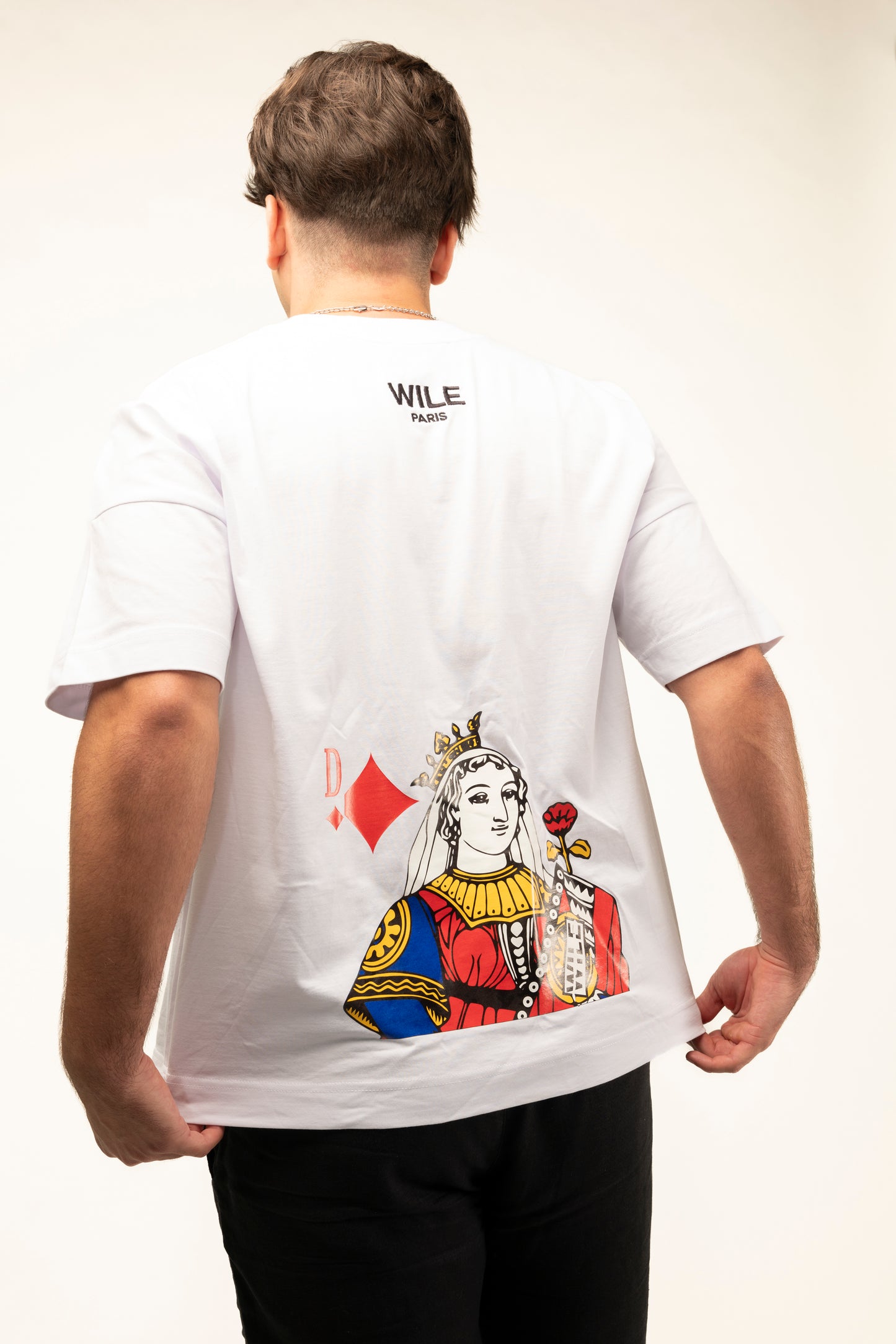 T-SHIRT WHITE QUEEN OF DIAMONDS